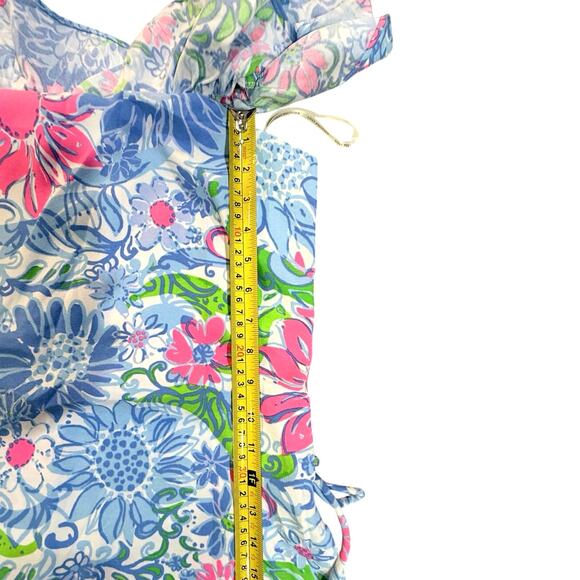 NWT Lilly Pulitzer Zoya Ruffle Romper Dress Frenchie Blue Suns Out Size 10 $198 - Picture 12 of 16